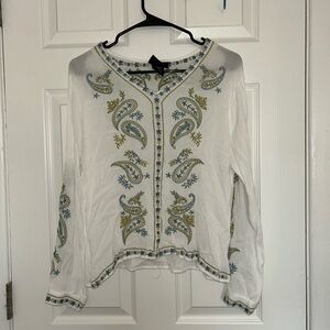 LIV Los Angeles Paisley Print Long Sleeve Top